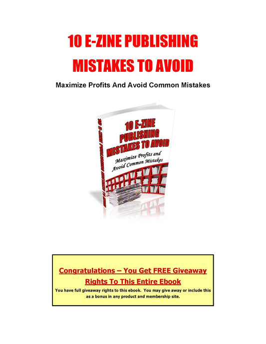 10 E-Zine Publishing Mistakes to Avoid