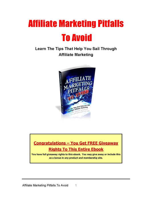 Affiliate Marketing Pitfalls To Avoid