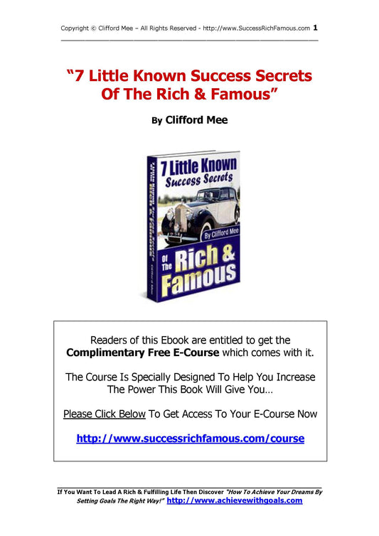 7 Little known success secrets of the rich and famous