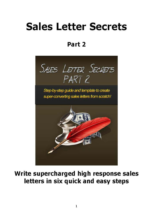 Sales Letter Secrets Part 2