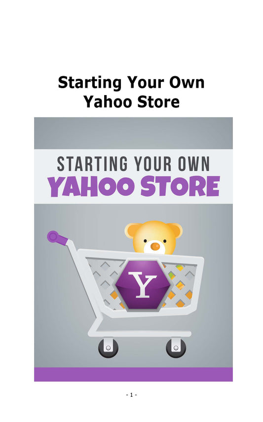 Starting Your Own Yahoo Store