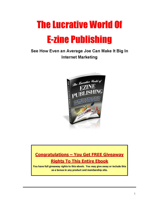 The Lucrative World Of E-zine Publishing