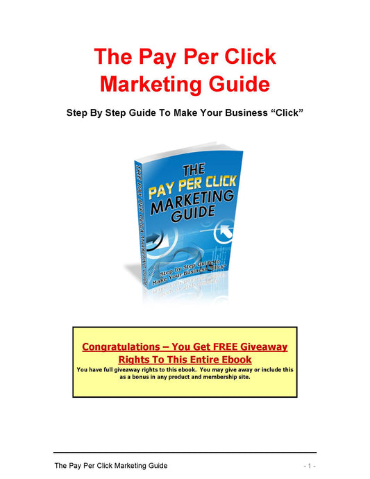 The Pay Per Click Marketing Guide