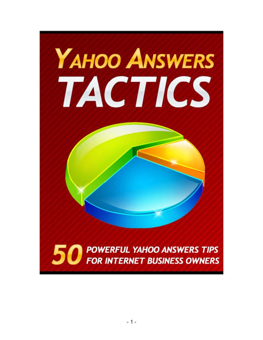 Yahoo Answers Tactics